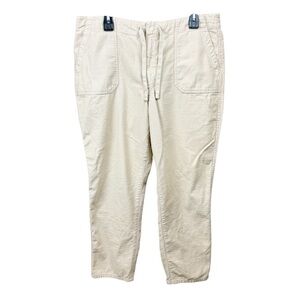 J. Crew Light Khaki Drawstring Hook and Bar Closure Cotton Chino Pants Size XL